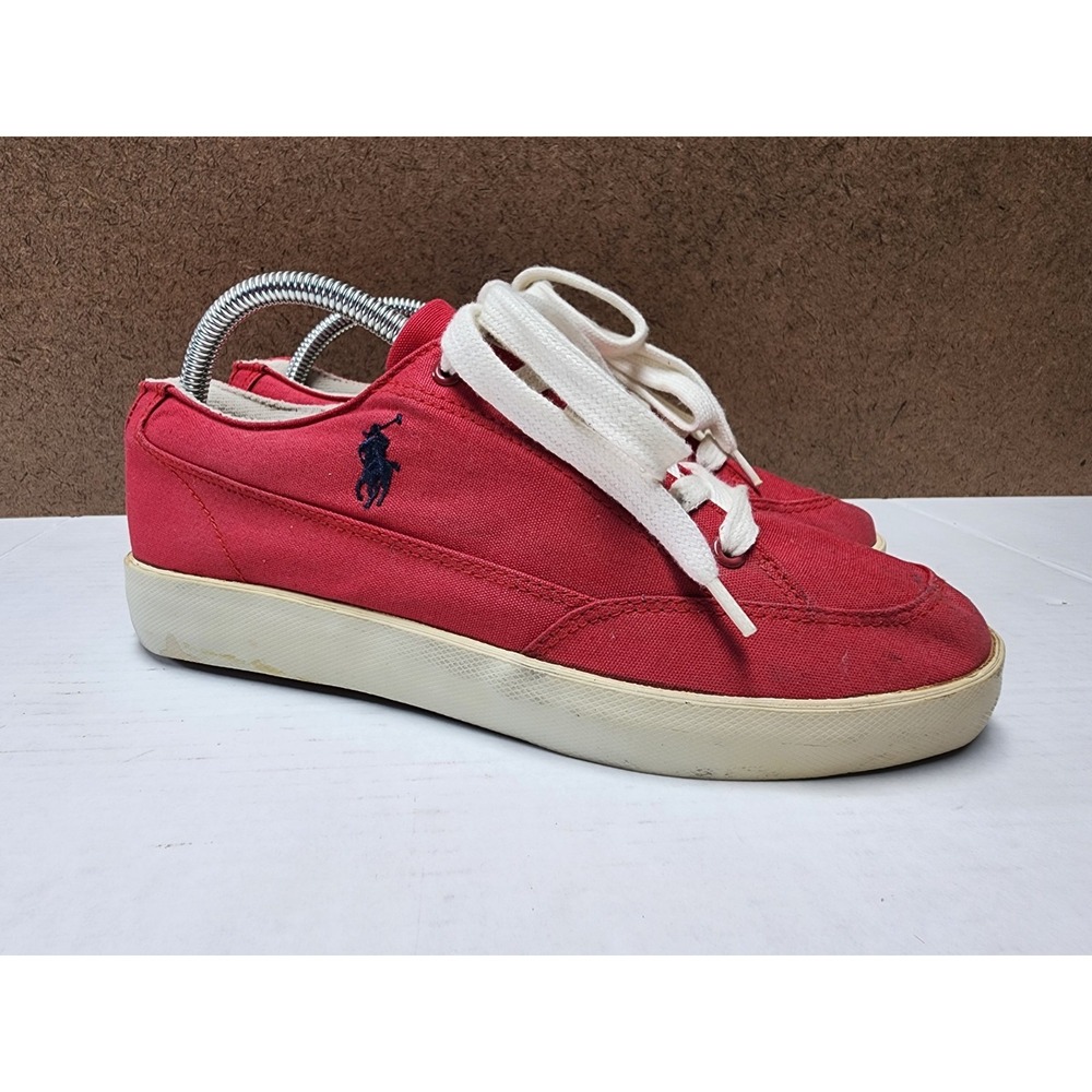 Polo Ralph Lauren Womens Faxon Canvas Sneaker Red Size 8